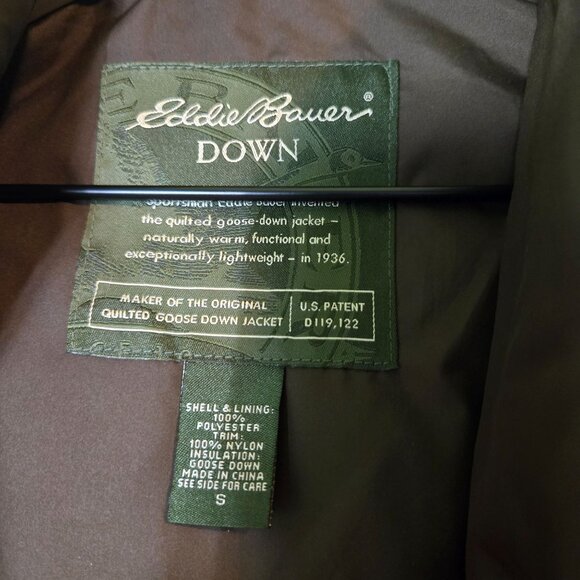 Eddie Bauer down vest womens Small brown Fully zipped quilted goose - Picture 4 of 7